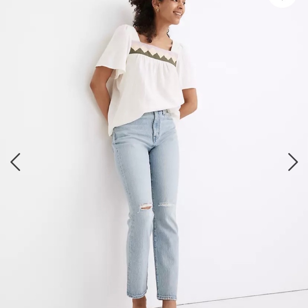 NWT Madewell Jeans High Rise Slim Crop, Ripped Edition, 30
